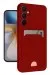 Newface Samsung Galaxy S24 Fe Kılıf Kelvin Kartvizitli Silikon - Kırmızı