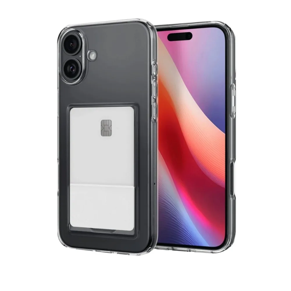 Newface Iphone 16 Kılıf Kart Şeffaf Silikon - Şeffaf