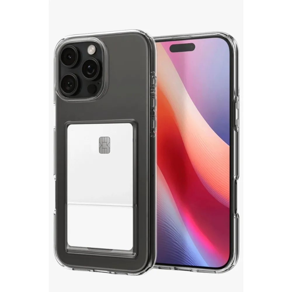 Newface Iphone 16 Pro Max Kılıf Kart Şeffaf Silikon - Şeffaf