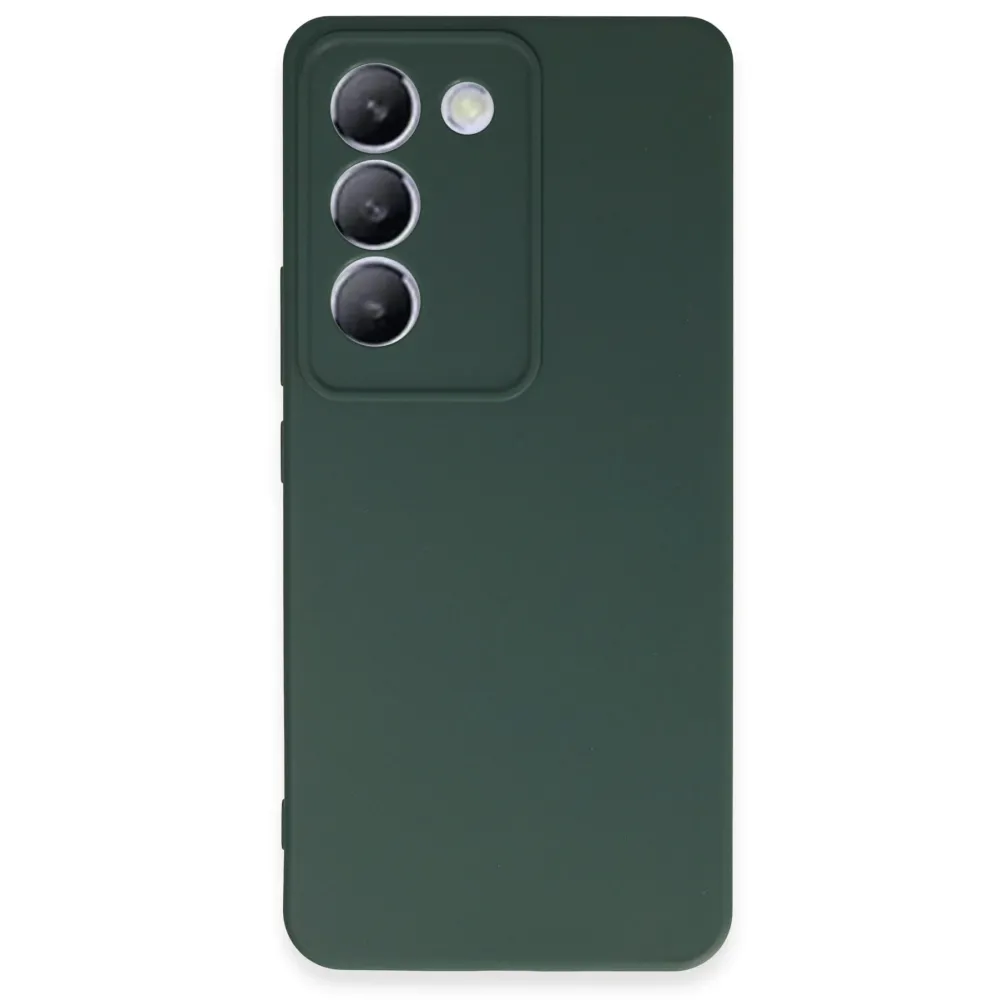 Newface Vivo V30 Lite 4G Kılıf First Silikon - Koyu Yeşil