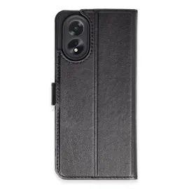 Newface Oppo A38 Kılıf Trend S Plus Kapaklı Kılıf - Siyah