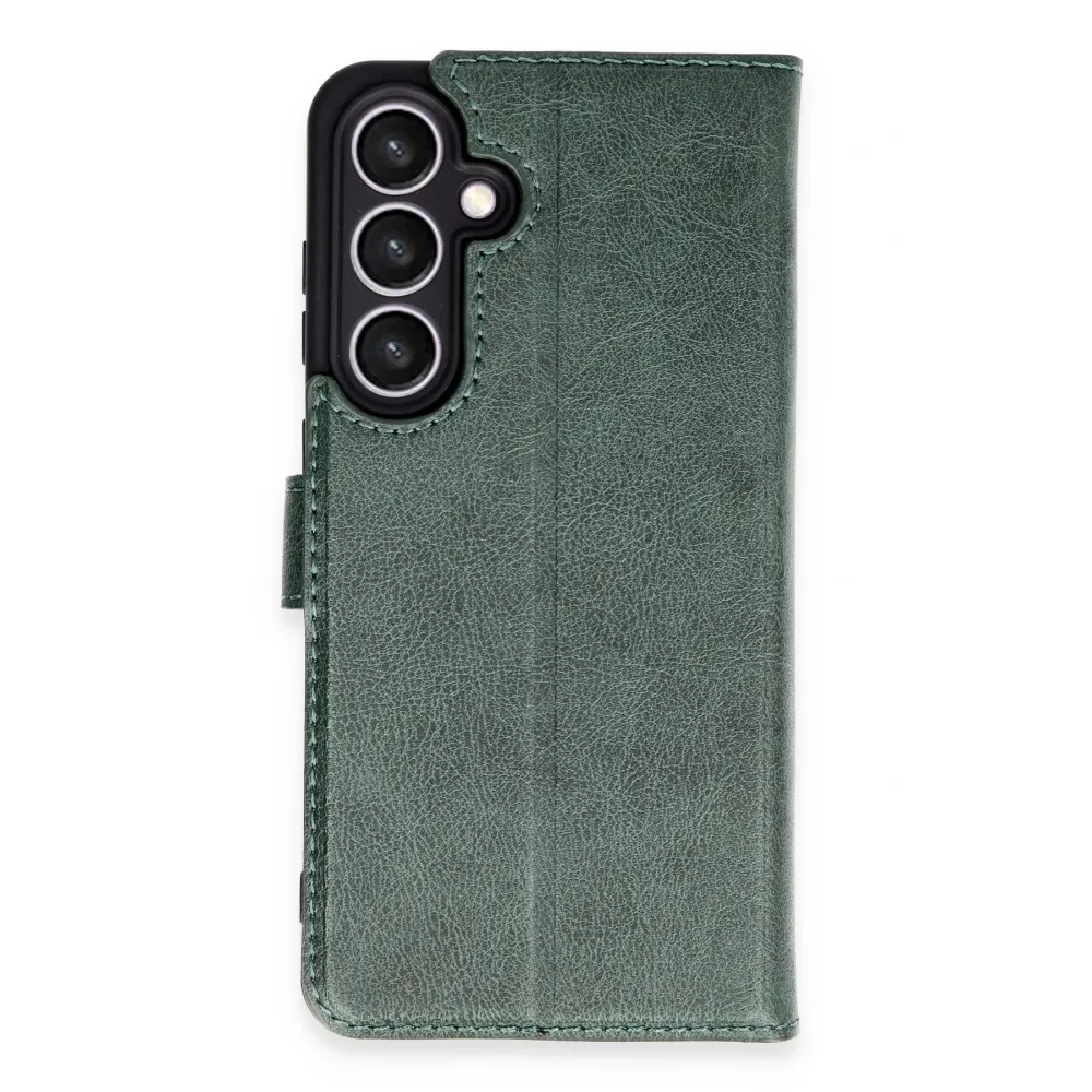 Newface Samsung Galaxy S24 Fe Kılıf Trend S Plus Kapaklı Kılıf - Yeşil