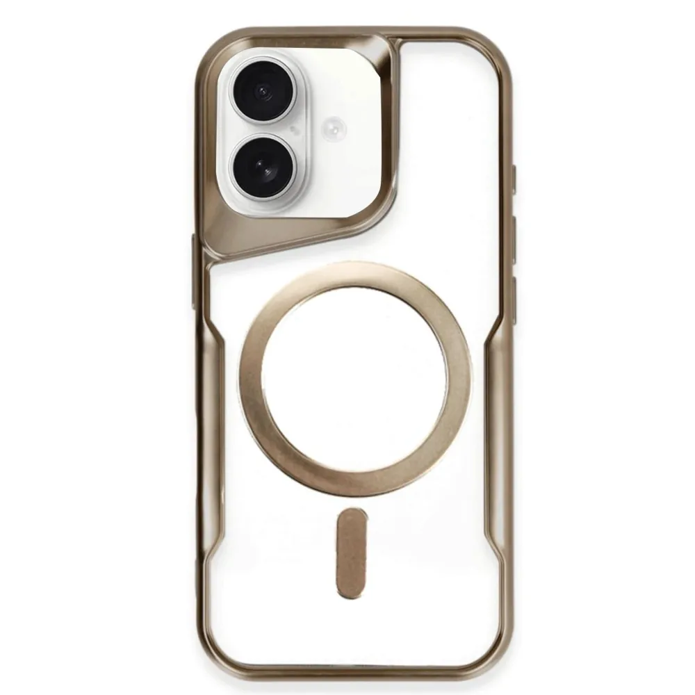 Newface Iphone 16 Kılıf Boyi Magsafe Silikon Kapak - Kahverengi