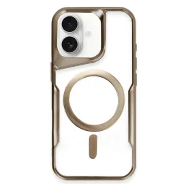 Newface Iphone 16 Plus Kılıf Boyi Magsafe Silikon Kapak - Kahverengi