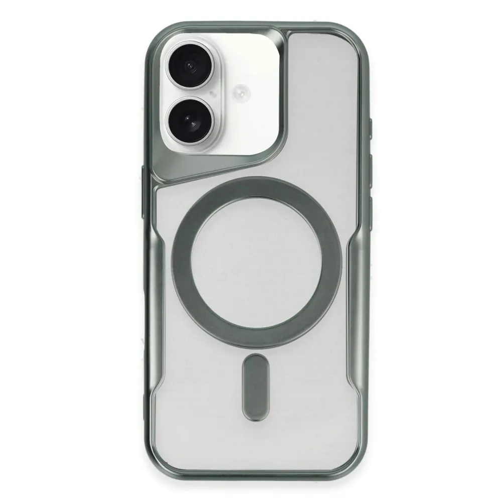 Newface Iphone 16 Plus Kılıf Boyi Magsafe Silikon Kapak - Yeşil