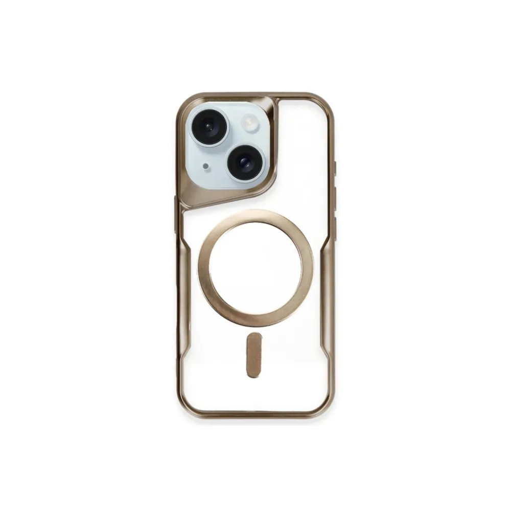 Newface iPhone 14 Kılıf Boyi Magsafe Silikon Kapak - Kahverengi