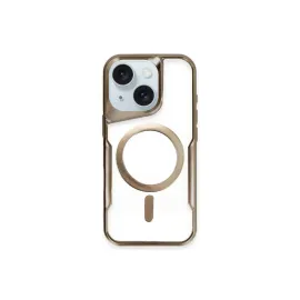 Newface iPhone 14 Kılıf Boyi Magsafe Silikon Kapak - Kahverengi