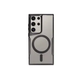 Newface Samsung Galaxy S24 Ultra Kılıf Boyi Magsafe Silikon Kapak - Siyah