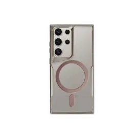 Newface Samsung Galaxy S24 Ultra Kılıf Boyi Magsafe Silikon Kapak - Titan Gri