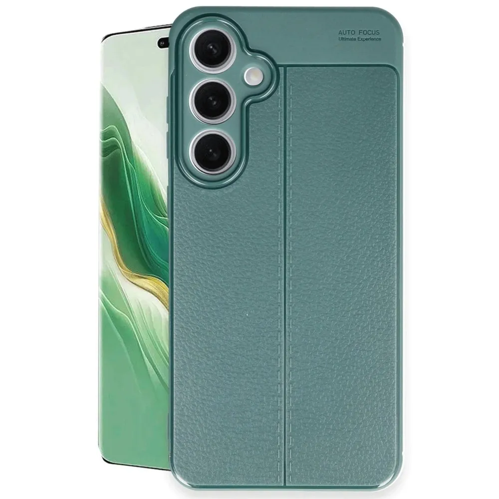 Newface Samsung Galaxy S24 Fe Kılıf Auto Focus Kapak - Koyu Yeşil