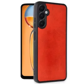 Newface Samsung Galaxy S24 Fe Kılıf Aras Deri Kapak - Kırmızı