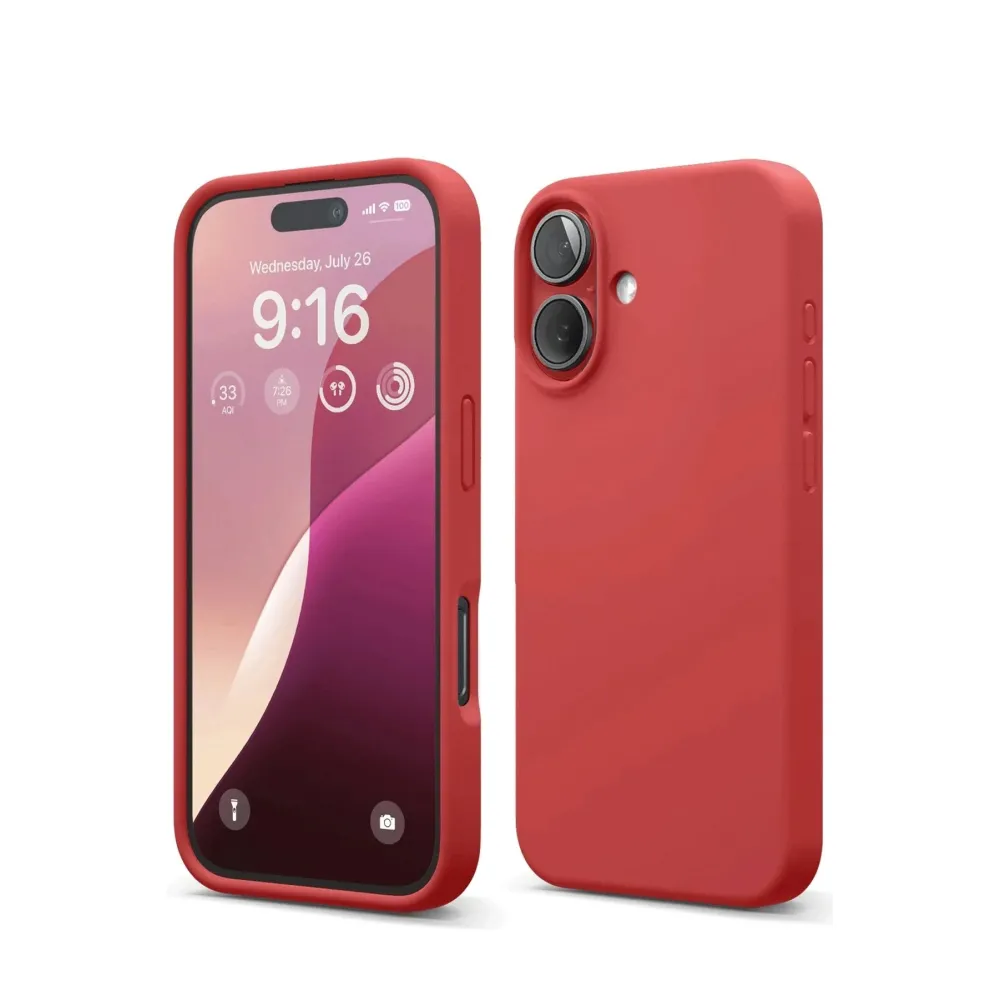 Newface Iphone 16 Kılıf Nano Içi Kadife Silikon - Kırmızı