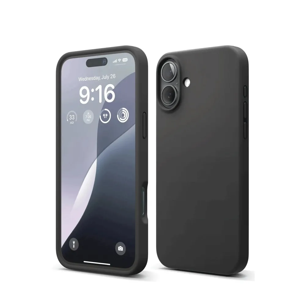 Newface Iphone 16 Plus Kılıf Nano Içi Kadife Silikon - Siyah