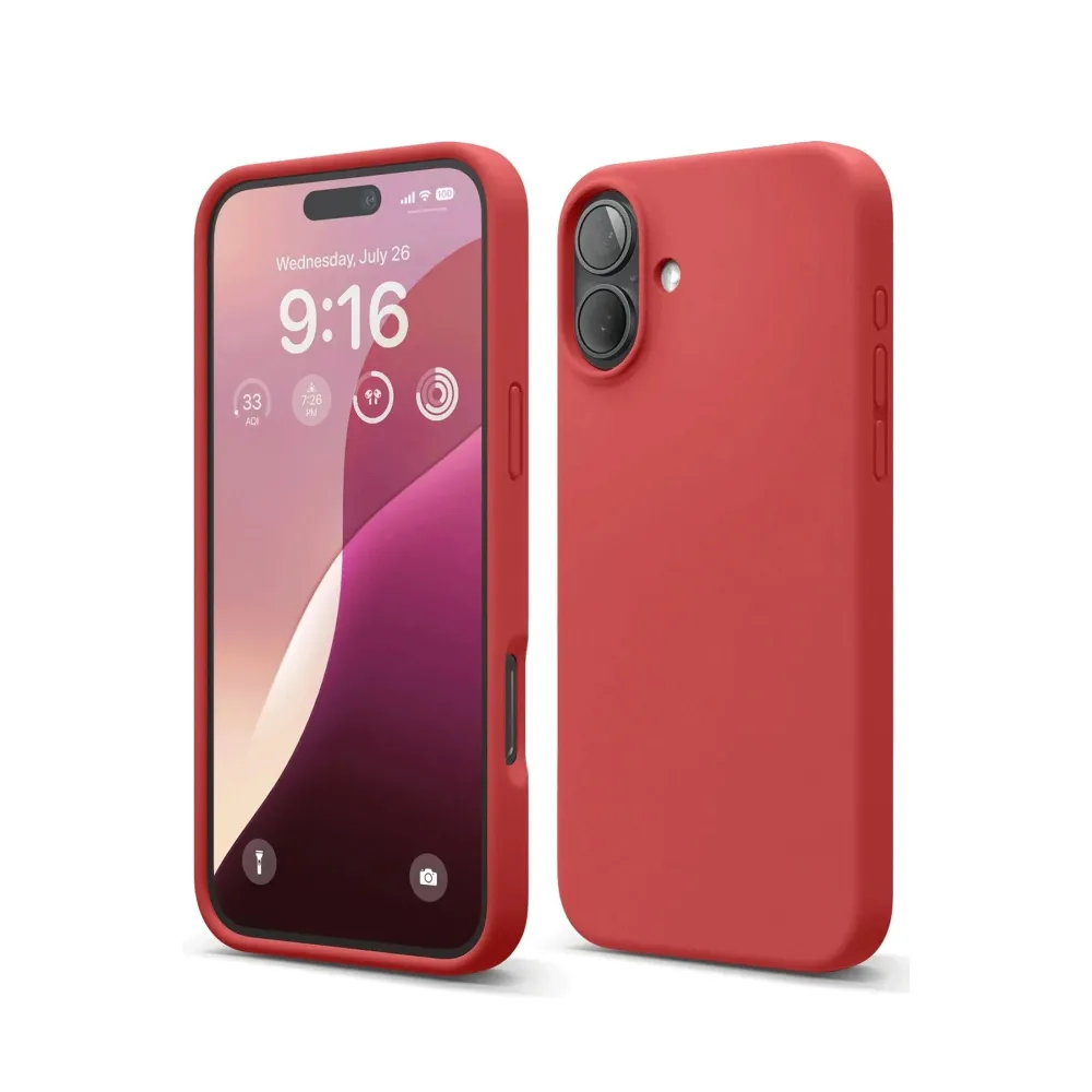 Newface Iphone 16 Plus Kılıf Nano Içi Kadife Silikon - Kırmızı