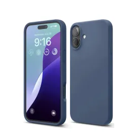 Newface Iphone 16 Plus Kılıf Nano Içi Kadife Silikon - Lacivert