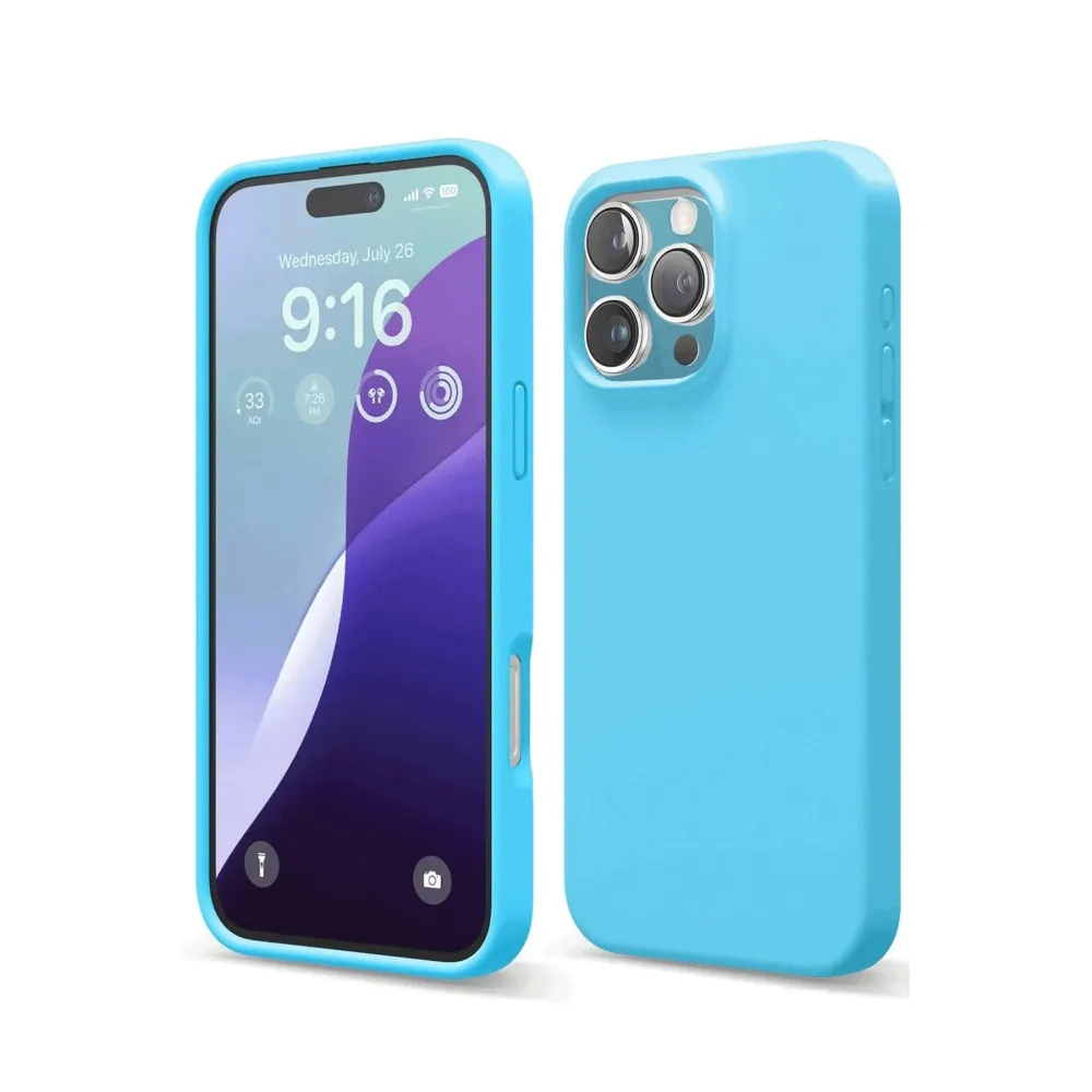 Newface Iphone 16 Pro Max Kılıf Nano Içi Kadife Silikon - Mavi