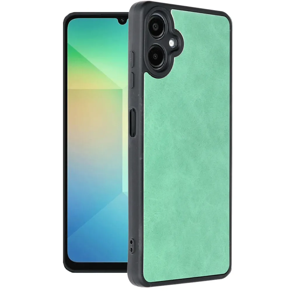 Newface Samsung Galaxy A06 Kılıf Aras Deri Kapak - Koyu Yeşil