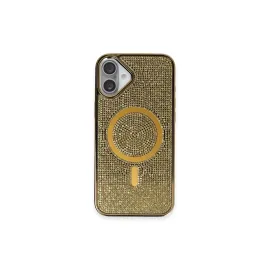 Newface Iphone 16 Plus Kılıf Diamond Magsafe Kapak - Gold