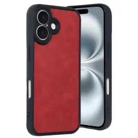 Newface Iphone 16 Kılıf Aras Deri Kapak - Kırmızı