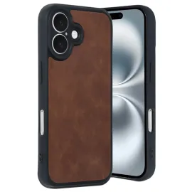 Newface Iphone 16 Kılıf Aras Deri Kapak - Taba