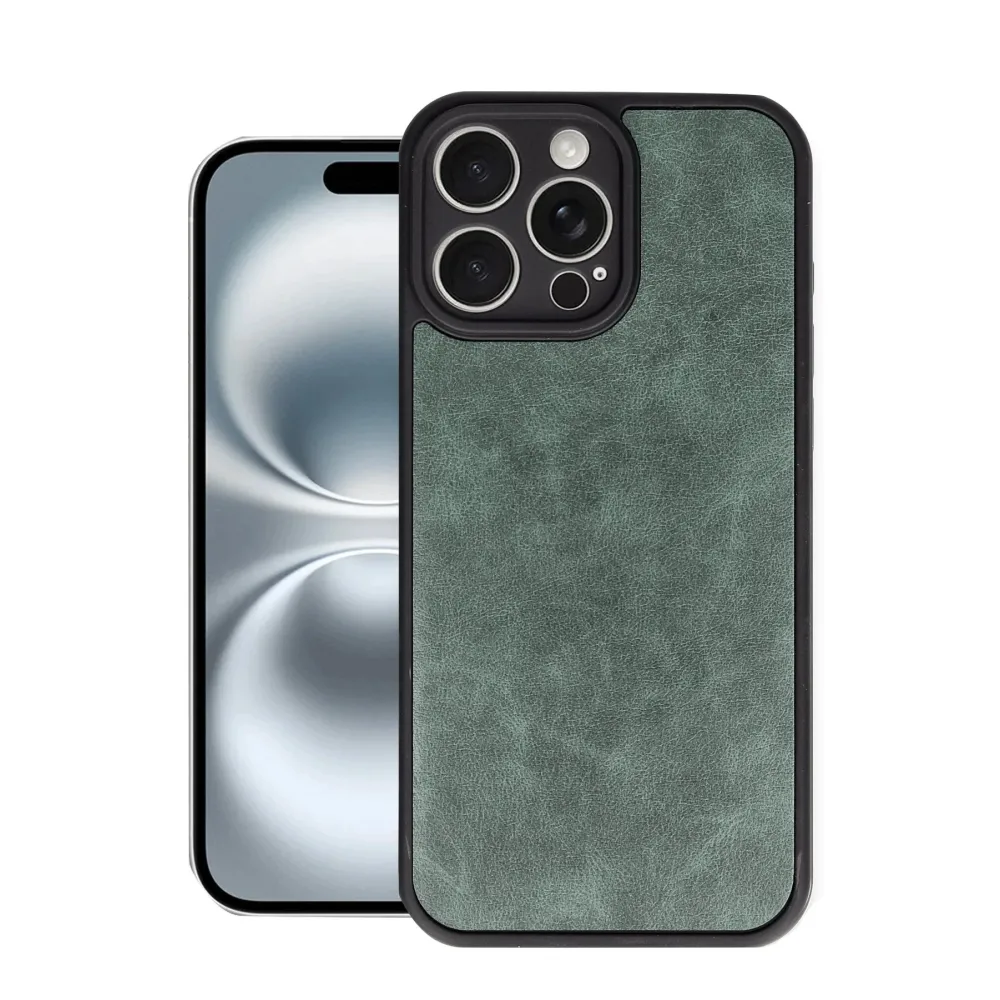 Newface Iphone 16 Pro Kılıf Aras Deri Kapak - Koyu Yeşil