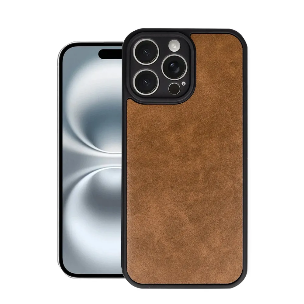 Newface Iphone 16 Pro Max Kılıf Aras Deri Kapak - Taba