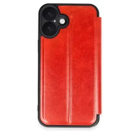 Newface Iphone 16 Plus Kılıf Flip Cover - Kırmızı