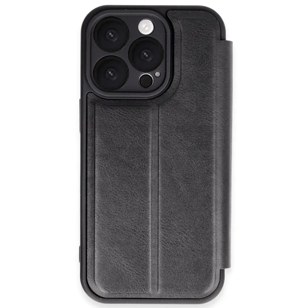 Newface Iphone 16 Pro Kılıf Flip Cover - Siyah