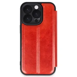 Newface Iphone 16 Pro Kılıf Flip Cover - Kırmızı