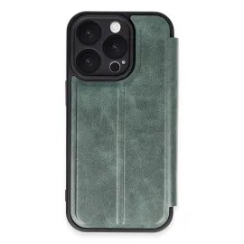 Newface Iphone 16 Pro Max Kılıf Flip Cover - Koyu Yeşil