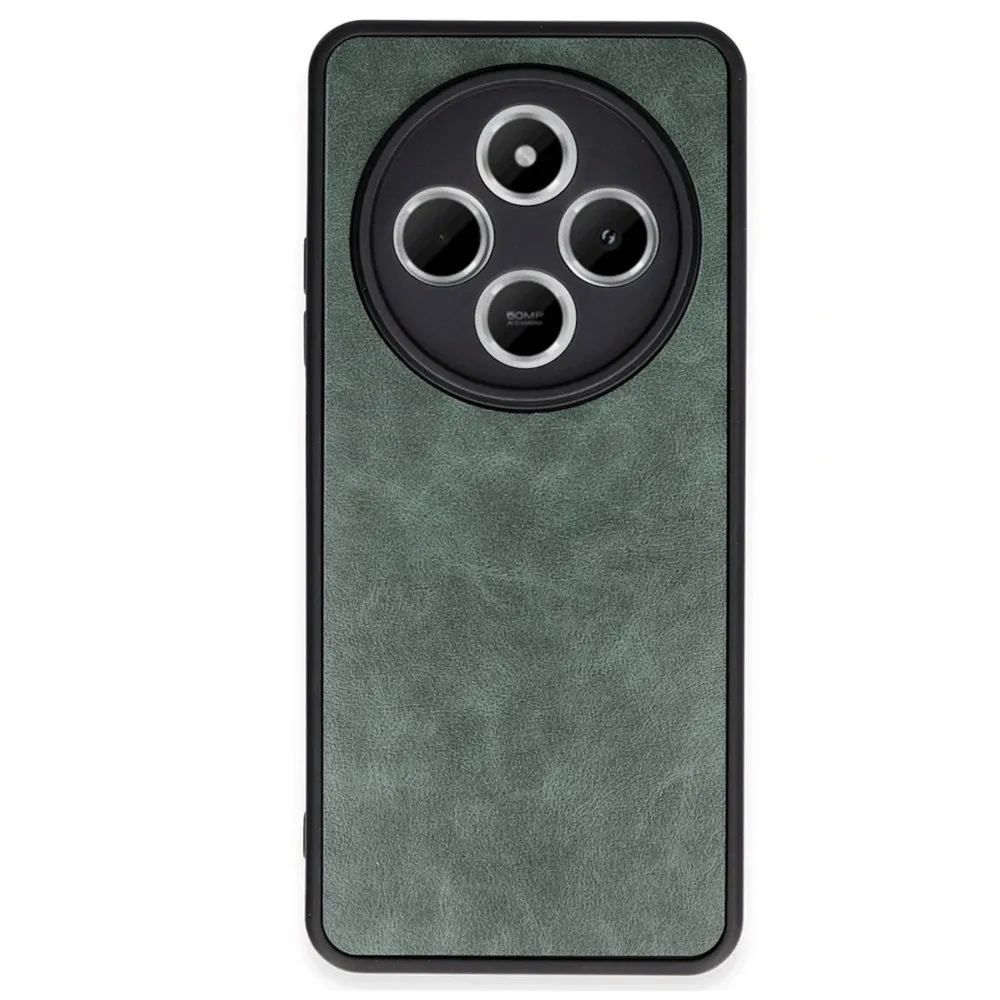 Newface Xiaomi Redmi 14C Kılıf Aras Deri Kapak - Koyu Yeşil