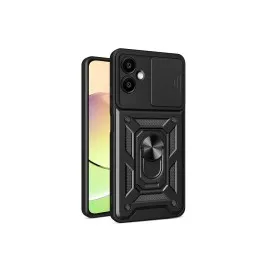 Newface Samsung Galaxy A06 Kılıf Pars Lens Yüzüklü Silikon - Siyah