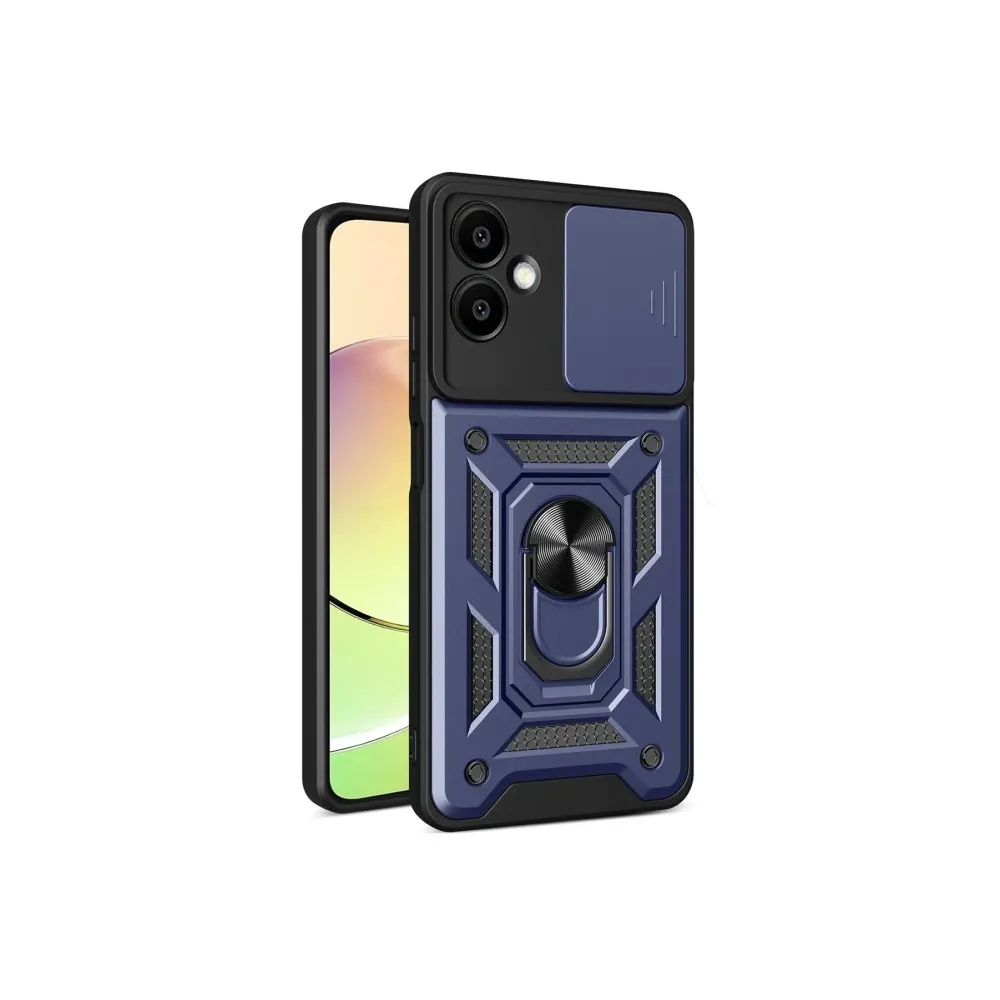 Newface Samsung Galaxy A06 Kılıf Pars Lens Yüzüklü Silikon - Lacivert