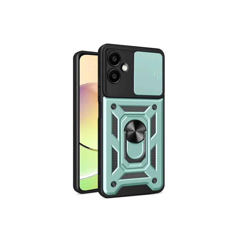 Newface Samsung Galaxy A06 Kılıf Pars Lens Yüzüklü Silikon - Yeşil