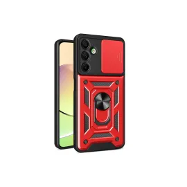 Newface Samsung Galaxy A16 5G Kılıf Pars Lens Yüzüklü Silikon - Kırmızı