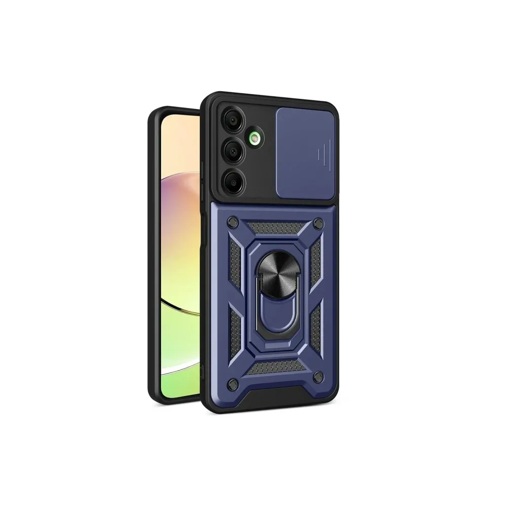 Newface Samsung Galaxy A16 5G Kılıf Pars Lens Yüzüklü Silikon - Lacivert