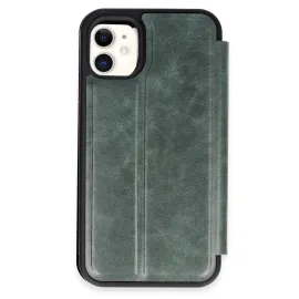Newface Iphone 11 Kılıf Flip Cover - Koyu Yeşil