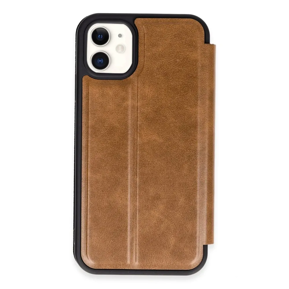 Newface Iphone 11 Kılıf Flip Cover - Taba
