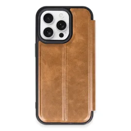 Newface Iphone 14 Pro Max Kılıf Flip Cover - Taba