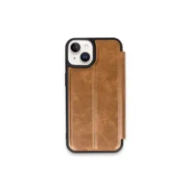Newface iPhone 15 Kılıf Flip Cover - Taba