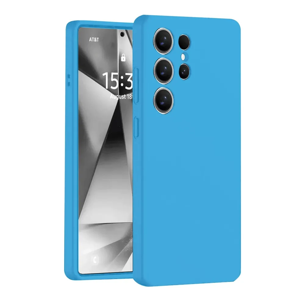 Newface Samsung Galaxy S25 Ultra Kılıf Nano Içi Kadife Silikon - Mavi