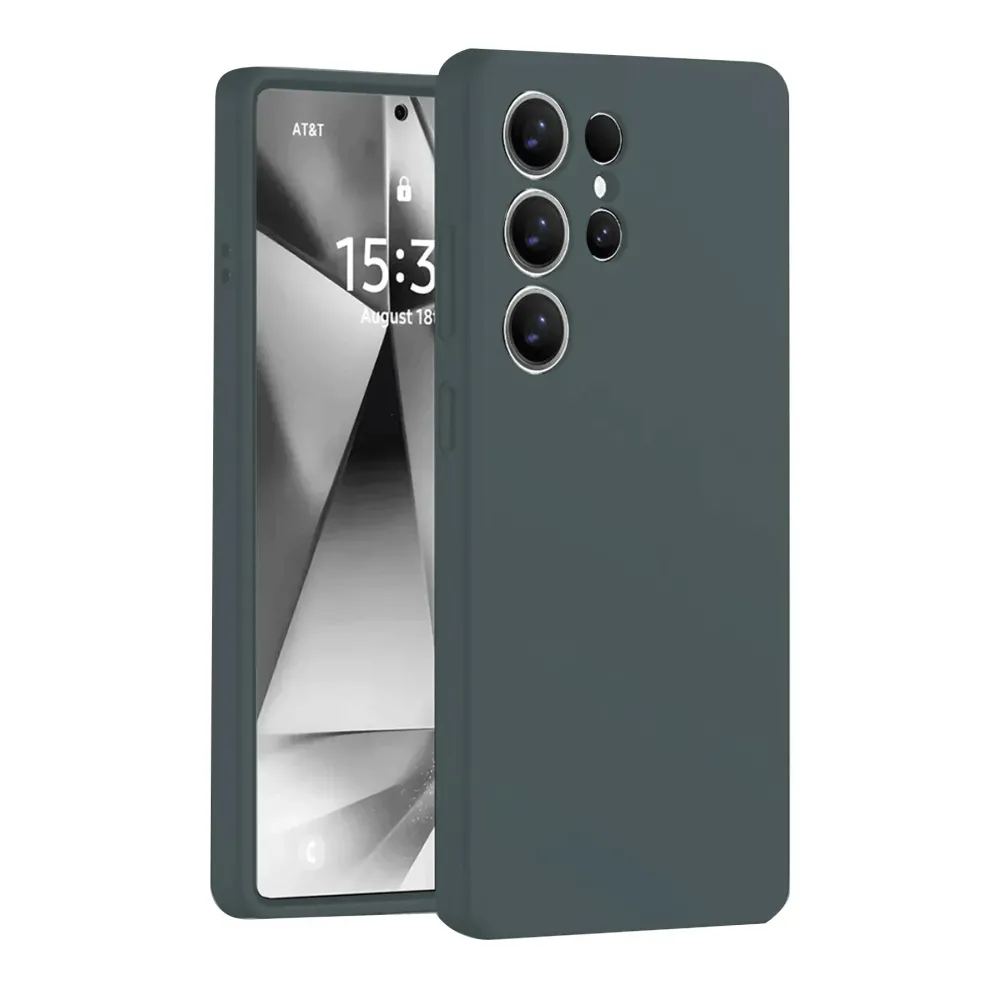 Newface Samsung Galaxy S25 Ultra Kılıf Nano Içi Kadife Silikon - Koyu Yeşil