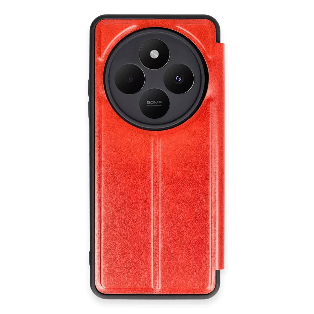 Newface Xiaomi Redmi 14C Kılıf Flip Cover - Kırmızı