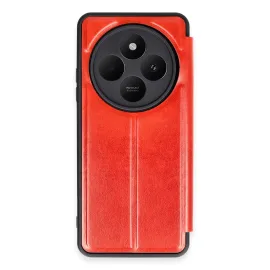 Newface Xiaomi Redmi 14C Kılıf Flip Cover - Kırmızı