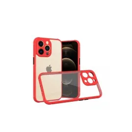 Newface Iphone 13 Pro Kılıf Miami Şeffaf Silikon - Kırmızı