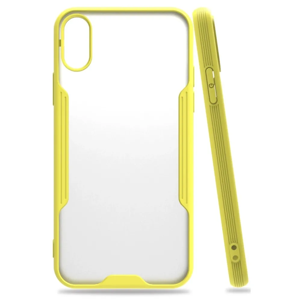 Newface Iphone X Kılıf Platin Silikon - Sarı