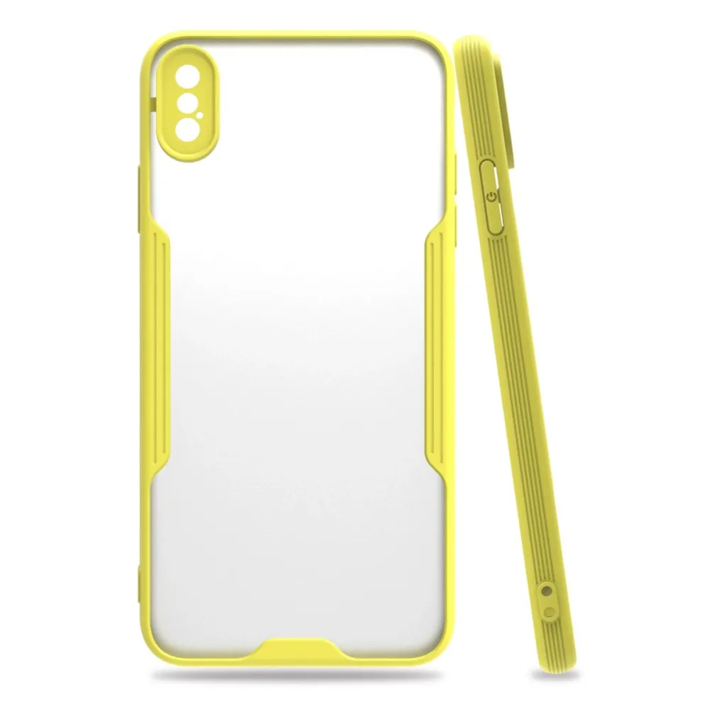 Newface Iphone Xs Max Kılıf Platin Silikon - Sarı