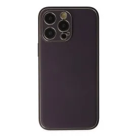 Newface Iphone 13 Pro Kılıf Coco Deri Silikon Kapak - Derin Mor