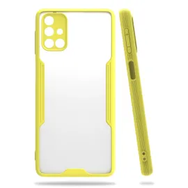 Newface Samsung Galaxy M31S Kılıf Platin Silikon - Sarı