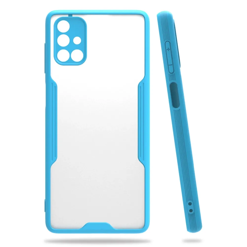 Newface Samsung Galaxy M51 Kılıf Platin Silikon - Mavi